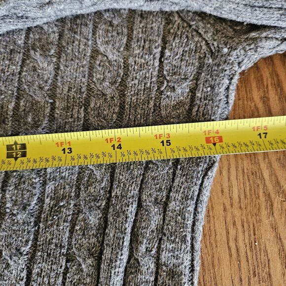 Hillard & Hanson Cable Knit 4% Cashmere Medium Gray Sweater Crlableknit Pullover - Picture 4 of 6